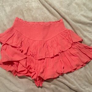 Rock and rags coral Ruffled Skirt